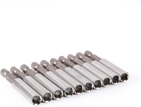 Magnetic Extension Socket Drill Bit Holder, 10pcs 1/4" Hex for Power Tools
