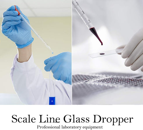 Lab Glassware Set, 5pcs Thick Glass Graduated Beaker, 4pcs Glass Measuring Cylinder, Pipettes, Stirring Rods, Cleaning