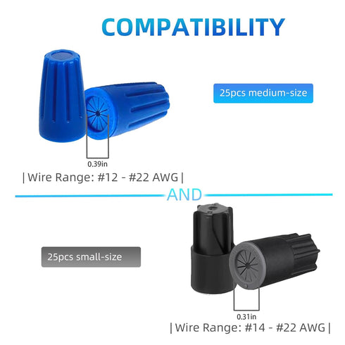 40PCS Waterproof Outdoor Wire Electrical Connectors, Sealant Twist Nuts Caps for Wet Location Installation