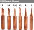 Yakamoz 12Pcs Soldering Tips Kit 900M Lead-Free Copper Solder Iron Tip Welding Tool Replacement Accessories for Hakko, Radio Shack, TENMA, ATTEN, Quick, Aoyue, Yihua Solder Station (6 Different Shape)