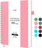 RETTACY A4 Spiral Notebook, College Ruled with 300 Perforated Pages, 100 GSM Paper, 8.27" × 11.2" (Pink)