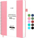 RETTACY A4 Spiral Notebook, College Ruled with 300 Perforated Pages, 100 GSM Paper, 8.27" × 11.2" (Pink)