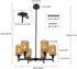 24.8" 6-Light Dimmable Rustic Retro Ceiling Light Ceiling Mount Lamp, Chandeliers, for The Living Room, Dining Room
