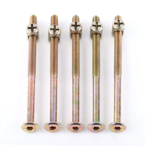 Yosoo Health Gear M6 Chairs(100mm) Furniture Bolt, Hex Socket Head Screws Nuts for Crib Cot Bunk Beds