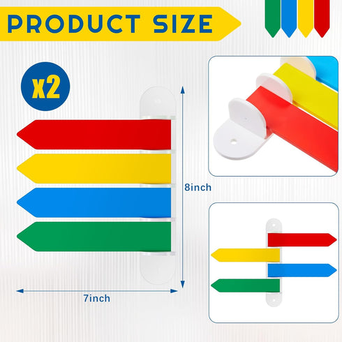 2 Pack 7 Inches BBTO Pcs Exam Room Flags Long Door Flags Primary Colors Chamber Room Status Indicators Signal Sign