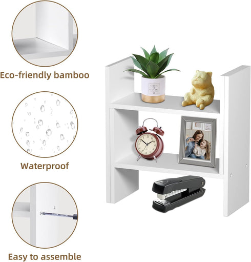 Counter TY ARTS & CULTURE - Expandable Wood Desktop Storage Organizer Multipurpose Desk Bookshelf Display Shelf Rack