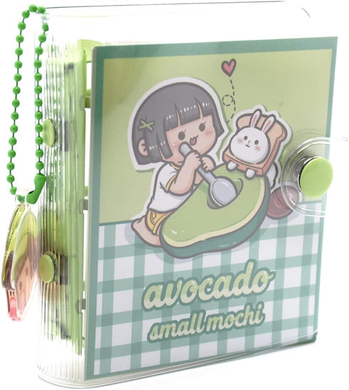 Mini Transparent Binder Notebooks with Keychain, Soft Plastic PVC, 3 Round Rings, Binder Planner Cover with Inner Papers