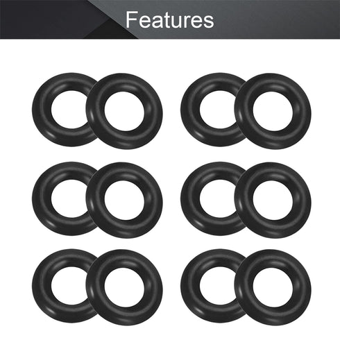 Othmro 30pcs Nitrile Rubber O-Rings, 1.5mm Wire Dia, 4mm Inner Dia, 7mm OD, Black Washers for Sealing