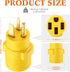 EV Charger Adapter, Compatible with NEMA 6-50P to 14-50R 50 Amp 3 Prong Welder Plug to 4 Prong EV Charging Connector