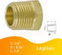 Legines Brass Pipe Fitting Hex Bushing, 1/2" NPT Male to 1/4" NPT Female Adapter, 1200psi (Pack of 2)