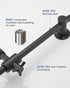 25 Inch SUS304 All Metal Shower Slide Bar with Adjustable Handheld Shower Head Holder, Stainless Steel Shower Rail