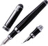 Duke Black Fountain Pen Gift Box Set - Double-Nibs Iridium Medium and Fude Calligraphy Nib for Office/Art