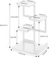 YMYNY Desktop Shelf Organizer, 4 Tier Storage Display Rack, Small Bookshelf with Metal Frame, White