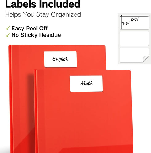 Dunwell Plastic 2-Pocket Folders with 3 Prongs, 2 Pack, Red, Durable Acid-Free Document Holder