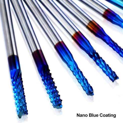 20pcs 1/8" Set, Dia.1/32"-1/8" Inch ASNOMY End Mills CNC Spiral Router Bits, Shank CNC Cutter Milling Carving Bit Nano