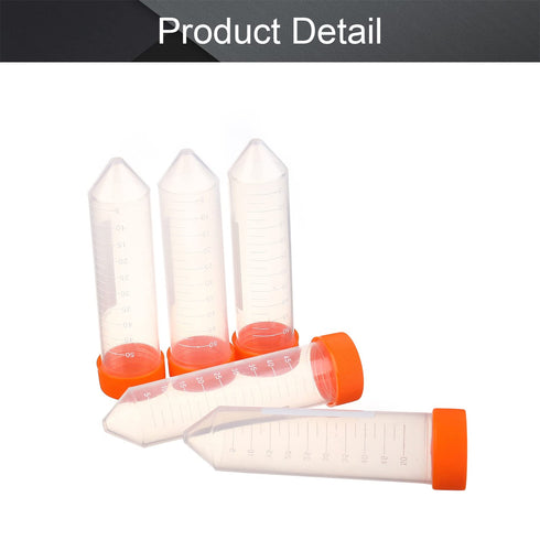 Othmro 50ml Conical Centrifuge Test Tubes, 50pcs with Random Color Screw Cap for Liquid Sample Storage