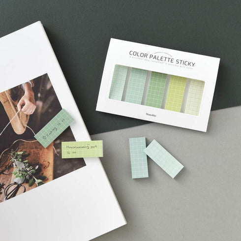 Monolike Color Palette Sticky Grid 500 C Set 4p - Self-Adhesive Memo Pad with 30 Sheets