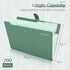 Sooez Elegant Accordion File Organizer with Labels, 8 Pocket Expanding Folder, Portable Document Organizer, Light Green