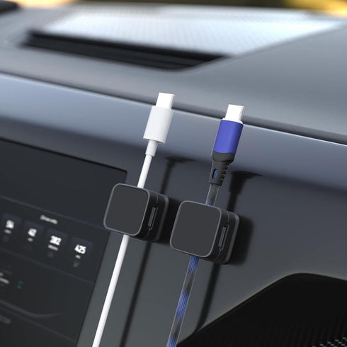 FOTN 6 Pack Magnetic Cable Clips - Strong Cord Holder Organizer for Desk/Nightstand/Bedside | Under Desk Wire