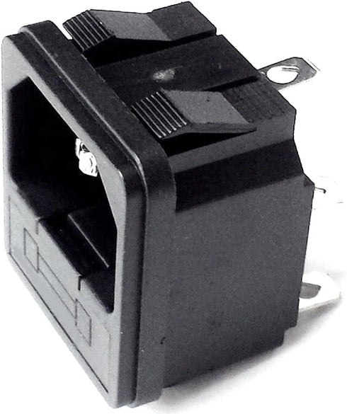 CESS Snap In AC Power Inlet with Fuse Holder, AC Black Socket (4 PACK)