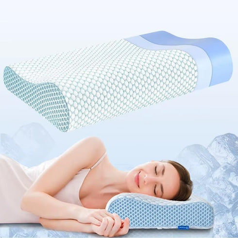 Ergonomic Cooling Gel Memory Foam Bed Pillow - Neck Support & Pressure Relief