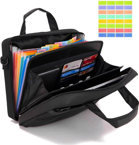 BARDOLPH Accordion File Organizer with Handle, 12 Pocket Expanding Folder with Zipper, Heavy Duty Organizer