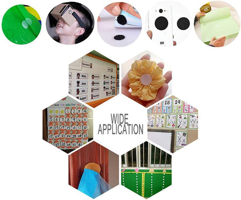 Black Self Adhesive Dots, 500pcs (250 Pairs) 1" Diameter Hook and Loop Dots for School and Office