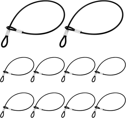 Vin Beauty 10PCS Stainless Steel Cable with Loops, 12 Inch 2mm Security Cable Short
