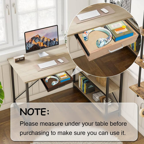 Upgrade Wood Under Desk Drawer, Sliding Pull-out Storage Organizer, Hidden Desktop Organizer for Office Desks and Tables