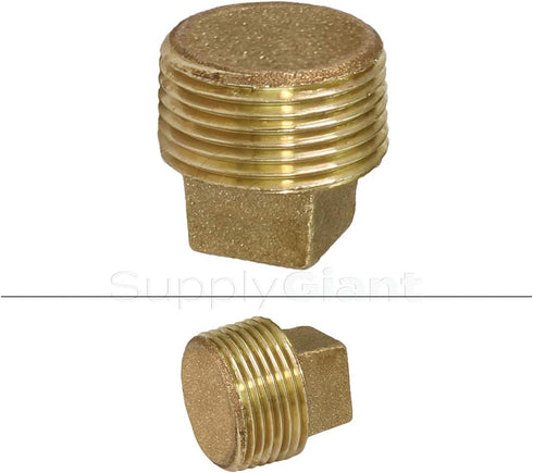 CSTQ0012 1/2-Inch Male National Taper Threads Solid Plug with Square Head, Lead-Free Brass Pipe Fitting, 25 Count