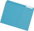 Blue Summit Supplies 100 Pack Straight Cut File Folders, Assorted Blue, Green, Purple, Letter Size, Single Tab