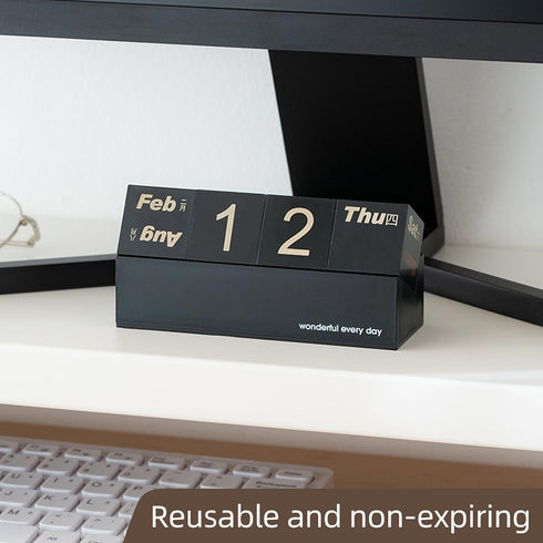 TNDCKP Block Calendar for Desk, Daily Desktop Perpetual Desk Calendar, Cute Date Display Blocks Desk Accessory for Home
