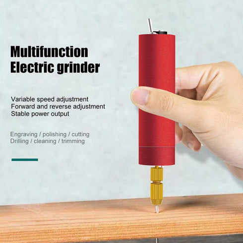 DIY Hand Electric Drill Mini Grinding Polishing Engraving Machine Tools Set, Cordless Rotary Tool (Red)
