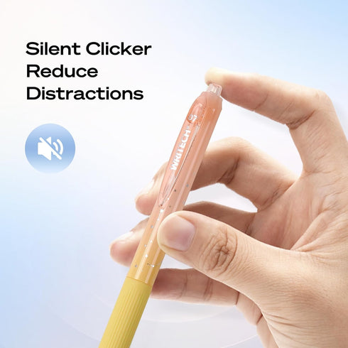 WRITECH Gel Pens Fine Point 0.7mm, 6ct Black Ink Retractable Pens with Aesthetic Gradient Color Barrel for Journaling
