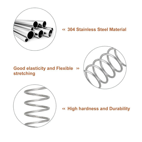 uxcell 5Pcs Compression Spring, 0.02" Wire Diameter, 0.24" OD, 0.39" Free Length, 304 Stainless Steel, Silver