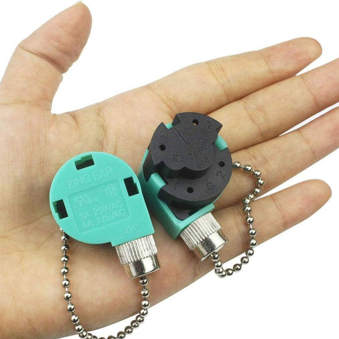 Zing Ear ZE-268S6 Switch Compatible with Hunter Ceiling Fan, 3 Speed 4 Wire Pull Chain Cord Switch for Ceiling Fans,