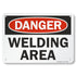 SmartSign "Danger Safety - Welding Area" Sign, 7" x 10", Aluminum