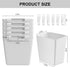 WBKATN 6 Pack 6 6 Rolling Cart Accessories, White Plastic Hanging Cup Holders, Rolling Cart Accessories with Cup Holder