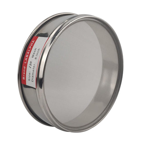 LABALPHA 120 Mesh Lab Sieves, 8'' Diameter, 304 Stainless Steel Wire Cloth (0.125mm)