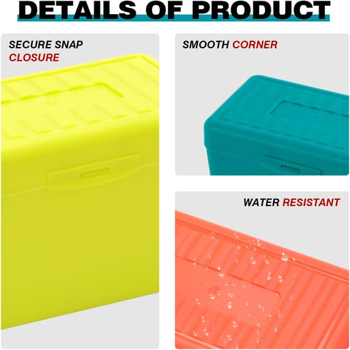 H4D 3x5, 3x5 3 Packs Index Card Holder Index Card Box Organizer Case, Flash Note Card Holder, (Red/Green/Yellow)