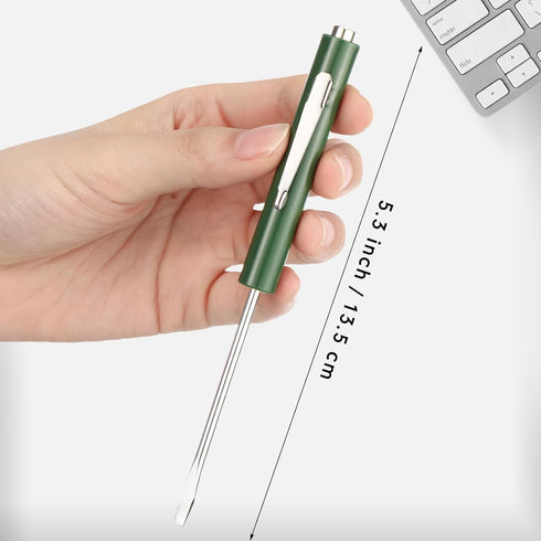 10 Pieces Pocket Screwdriver Mini Tops with Magnetic Slotted Pocket Screw Driver