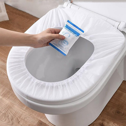 Generic 6 PCS Disposable Portable Toilet Seat Mats Non Woven Toilet Seat Cover for Travel and Hotel