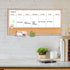 Magnetic Weekly Dry Erase White Board and Cork Board, Rustic Brown Wood Frame for Home Office and Wall Decor