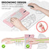 JIKIOU Large Waterproof Cloud Mouse Pad with Cloud Keyboard and Mouse Wrist Pad Set, Ergonomic Support, White