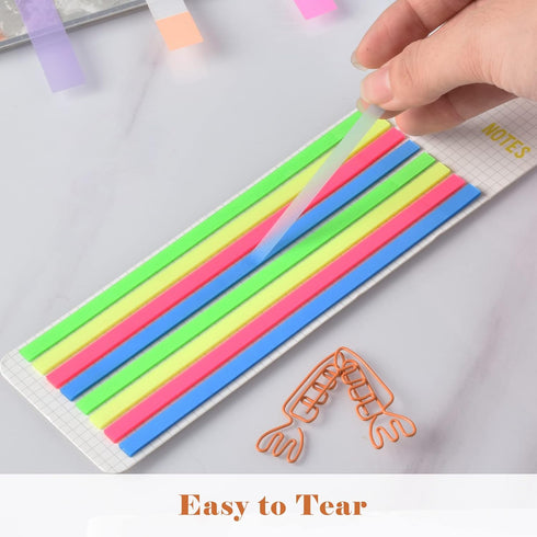 BAYTORY 960 Sheets Transparent Sticky Index Tabs, Clear Sticky Notes Long Page Book Markers for Book Annotation