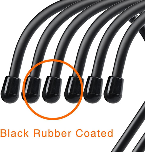 12 Pack Heavy Duty 6 Inch S Hooks with Rubber Stopper for Hanging Plants, Birdhouse, Pan, Cups, Bags, Jewelry