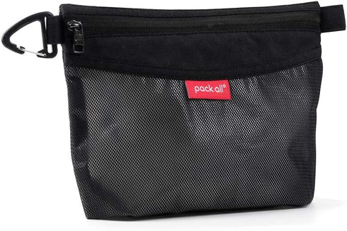 pack all Water-Resistant Zipper Pouch, Mesh Bags for Storage, Travel, Office (Black, Small)