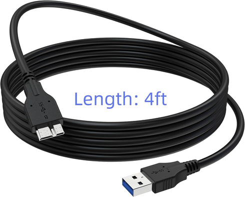 4FT 3.0 ES-200, ES-300W, ES-300WR USB A to Micro-B Cable Compatible with Epson Workforce Replacement Charging & Data