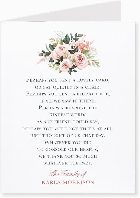 Sympathy Acknowledgement Cards with Envelopes, 5.5x4.25 Personalized Funeral Thank You Cards with