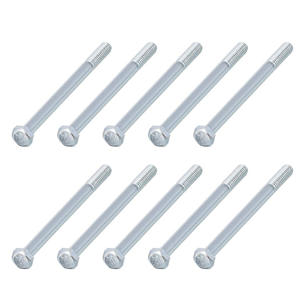 Hex Bolts (5/16-24x4") 10Pcs, Carbon Steel Zinc Plated Partial Threaded Hex Head Screw Bolt for Furniture